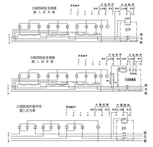 DTSY79-F型三相電子式預付費電能表（多費率型）接線圖