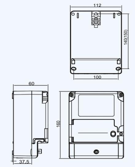 DDSY879單相電子式預付費電能表安裝尺寸圖