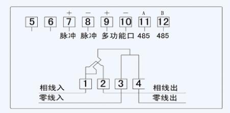 DDSY879單相電子式預付費電能表接線圖